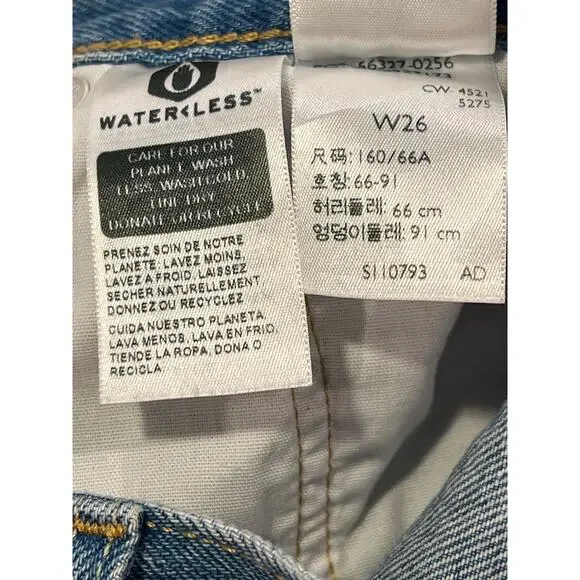 Levi’s Women 501 Original Button Fly High Rise Raw Hem Denim Shorts Size 26 Blue - Picture 6 of 6